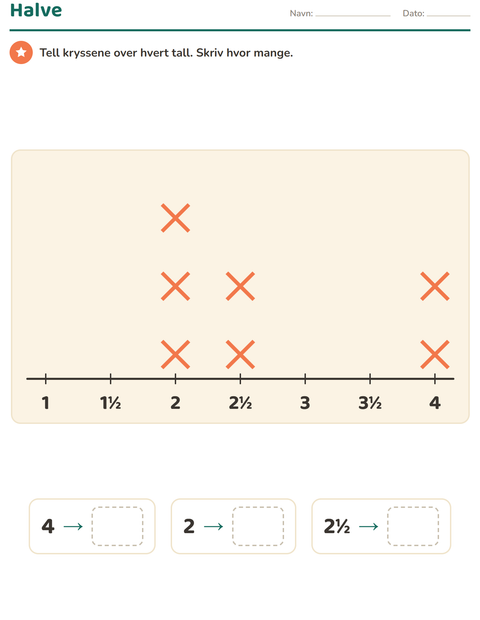 Forhåndsvisning av Diagram og data-arbeidsark med Frukter for 3. trinn