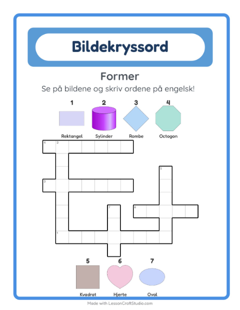 Engelsk bildekryssord – Former