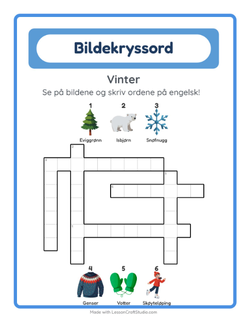 Engelsk bildekryssord – Vinter