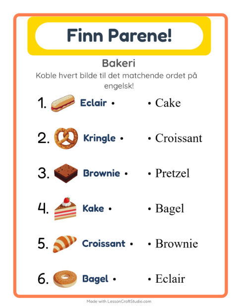 Engelsk bildematching – Bakeri