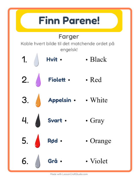 Engelsk bildematching – Farger
