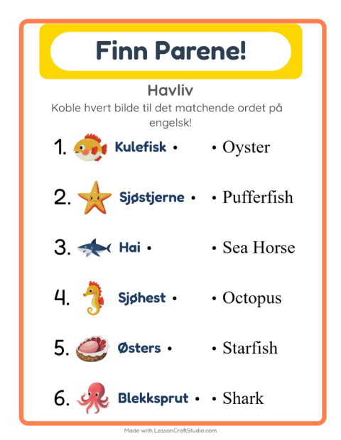 Engelsk bildematching – Havliv