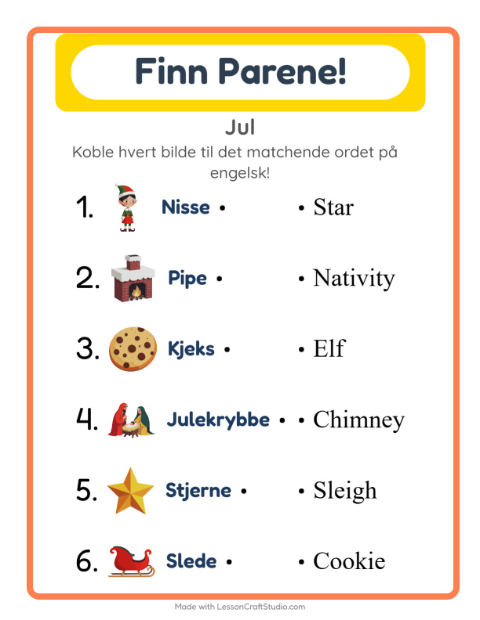 Engelsk bildematching – Jul