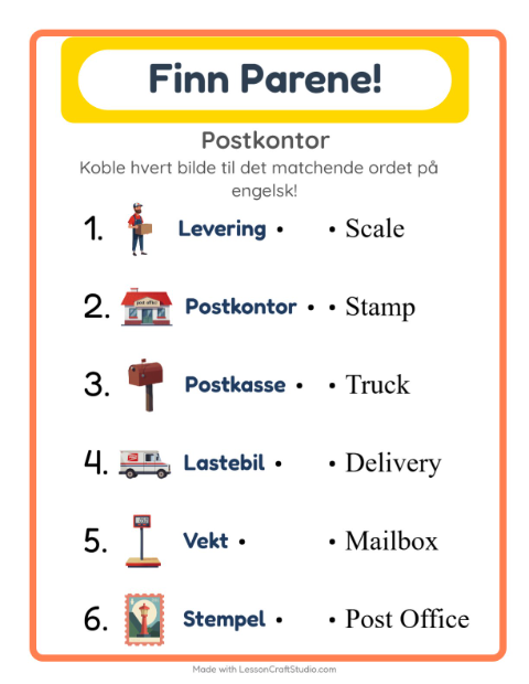 Engelsk bildematching – Postkontor