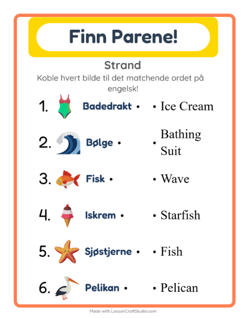 Engelsk bildematching – Strand