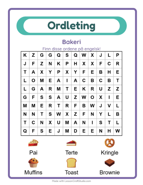 Engelsk ordleting – Bakeri