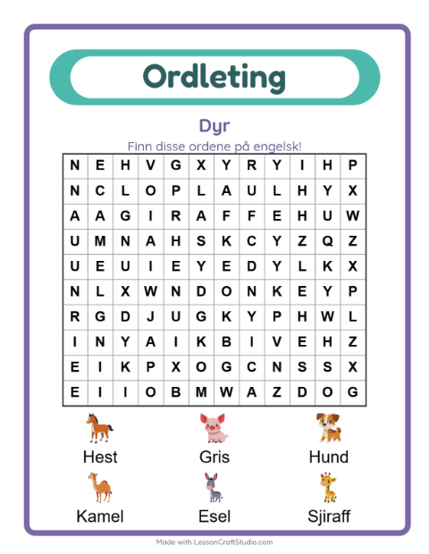 Engelsk ordleting – Dyr