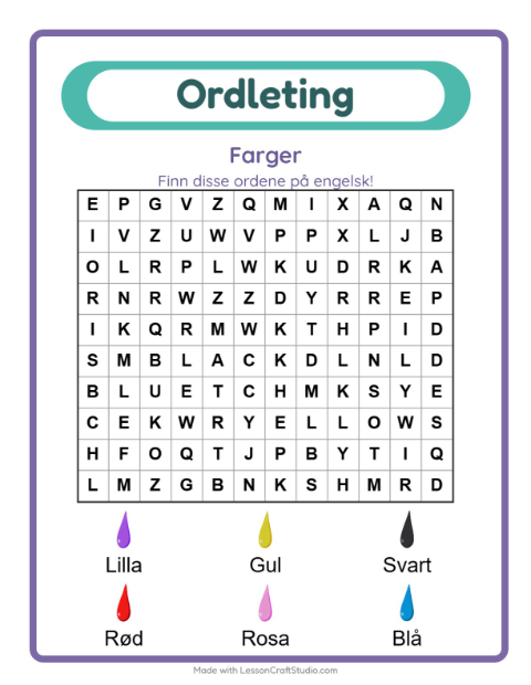 Engelsk ordleting – Farger