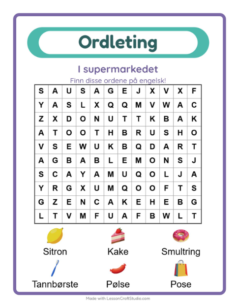 Engelsk ordleting – I supermarkedet
