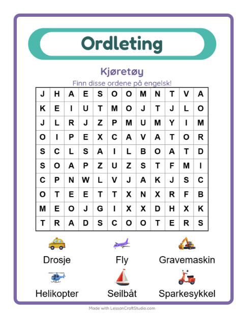 Engelsk ordleting – Kjøretøy
