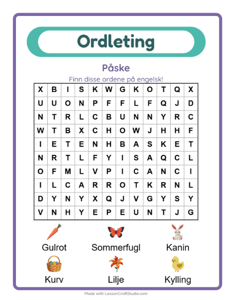 Engelsk ordleting – Påske