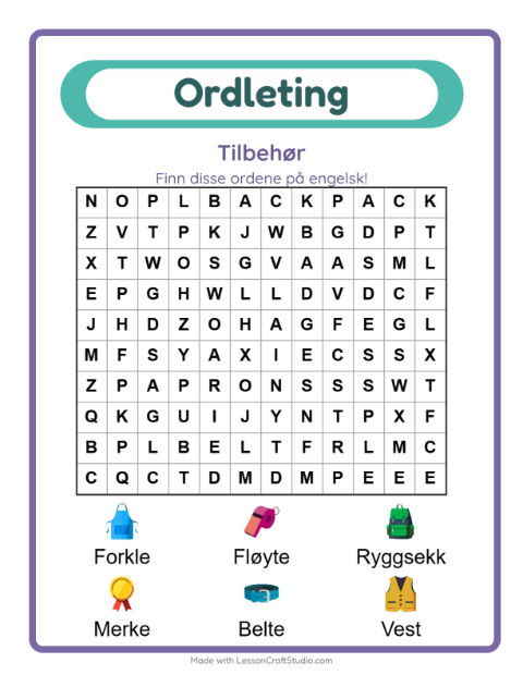 Engelsk ordleting – Tilbehør
