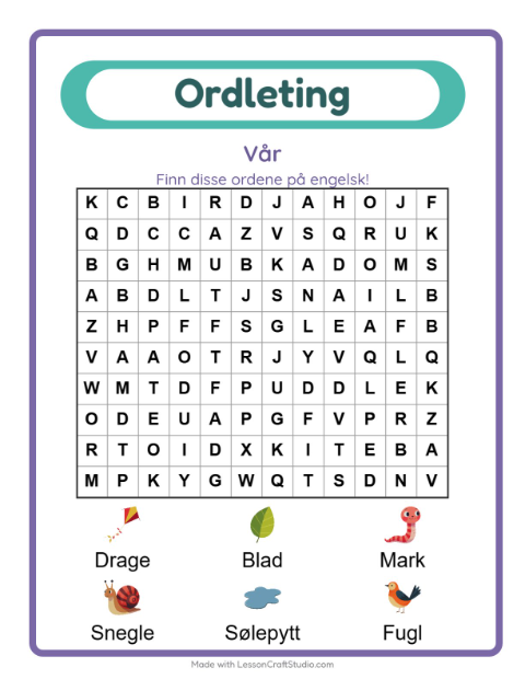 Engelsk ordleting – Vår