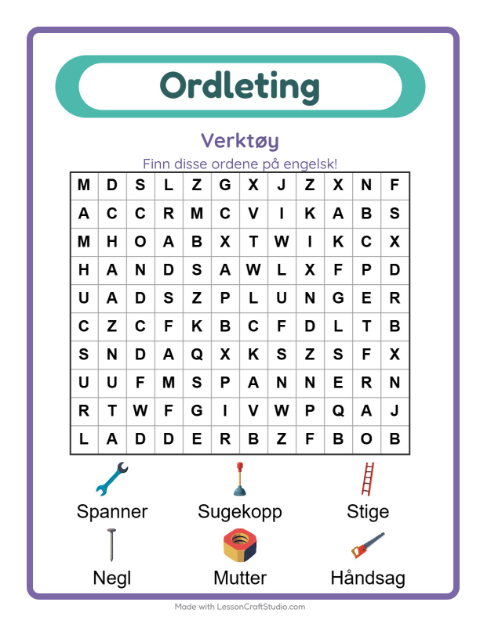 Engelsk ordleting – Verktøy