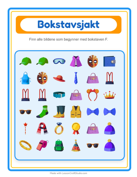 Forhåndsvisning av Finn Og Tell-arbeidsark med Tilbehør for Barnehage (3-5 år)
