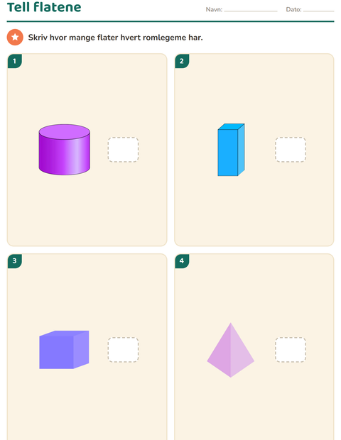 Geometri på 3. trinn – romfigurer, sideflater, kanter og hjørner — 5