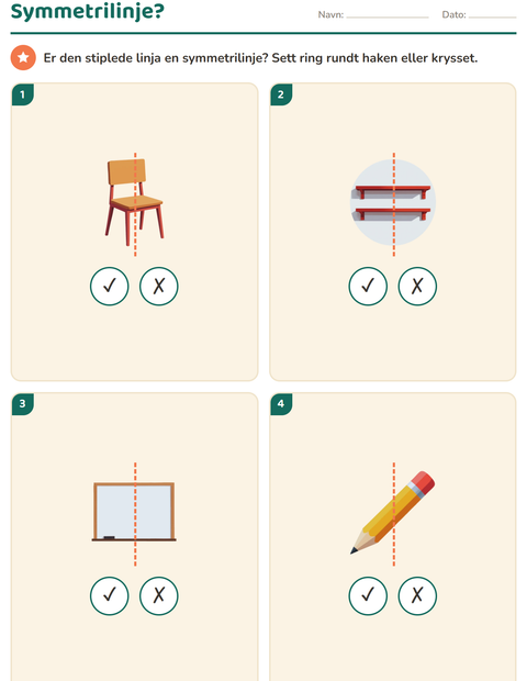 Forhåndsvisning av Geometri-arbeidsark med Klasserom for 2. trinn