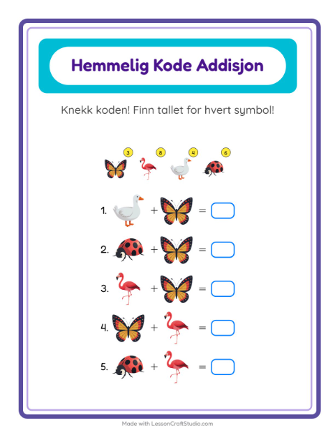 Forhåndsvisning av Kodeaddisjon-arbeidsark med Ting som flyr for Barnehage (5-7 år)
