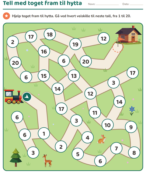 Forhåndsvisning av Labyrintoppgaver-arbeidsark for Barnehage (5-7 år)