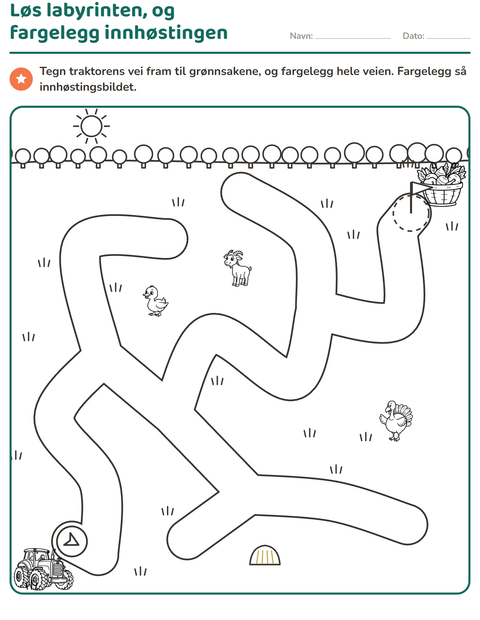 Forhåndsvisning av Labyrintoppgaver-arbeidsark for Barnehage (5-7 år)