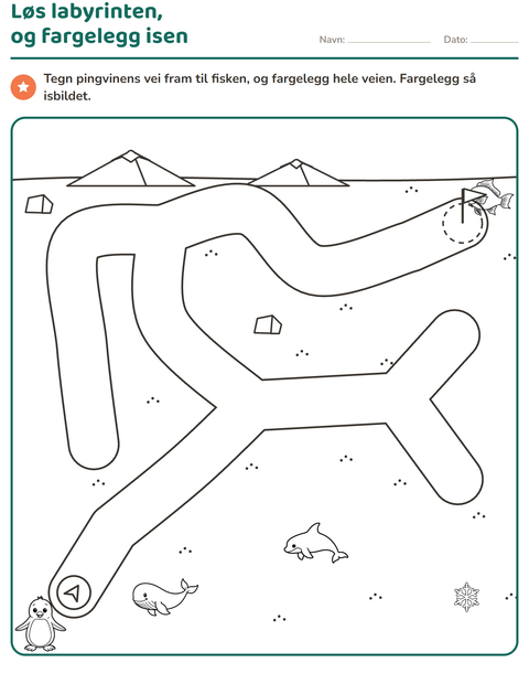 Forhåndsvisning av Labyrintoppgaver-arbeidsark for Barnehage (5-7 år)