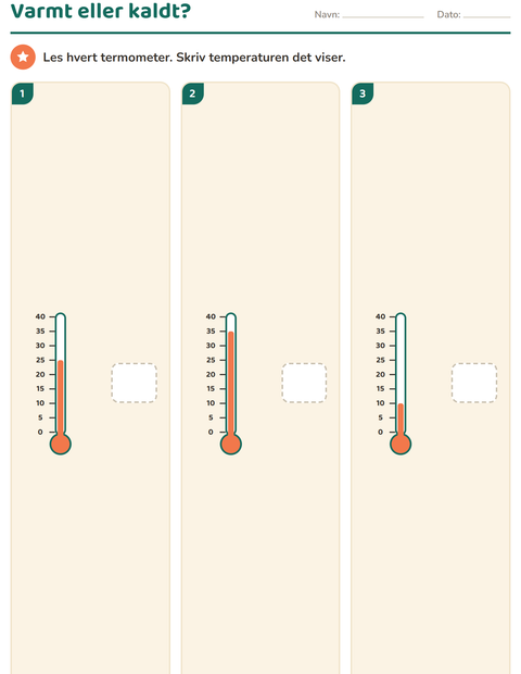 Måling på 4. trinn – temperatur og bygge med kuber — 3