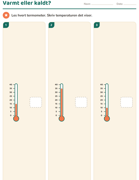 Måling på 4. trinn – temperatur og bygge med kuber — 5