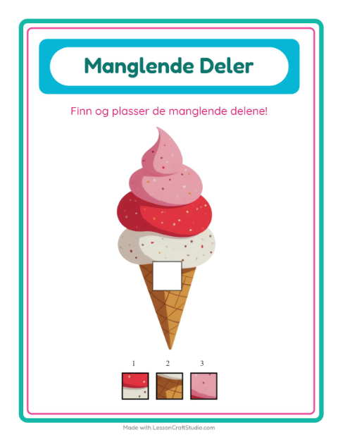 Forhåndsvisning av Manglende Brikker-arbeidsark med 4. juli for Barnehage (5-7 år)