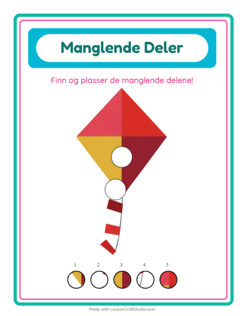 Forhåndsvisning av Manglende Brikker-arbeidsark med Leker for Barnehage (5-7 år)