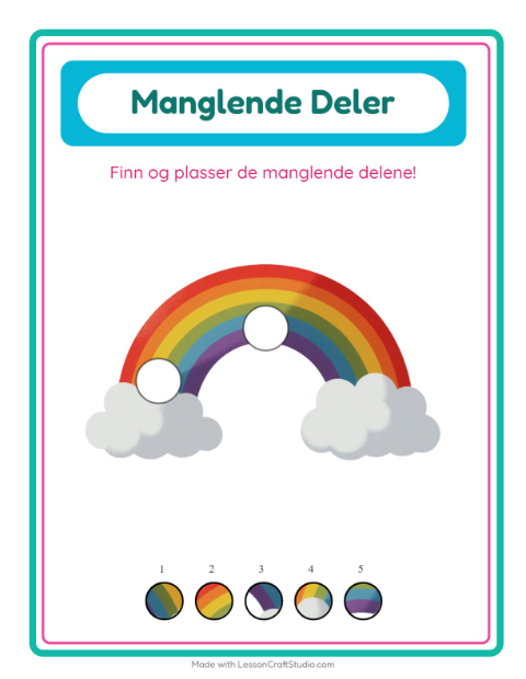 Forhåndsvisning av Manglende Brikker-arbeidsark med Påske for Barnehage (5-7 år)