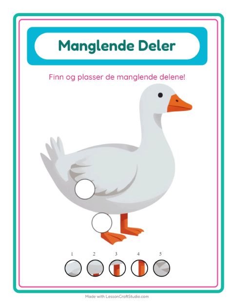 Forhåndsvisning av Manglende Brikker-arbeidsark med Ting som flyr for Barnehage (5-7 år)