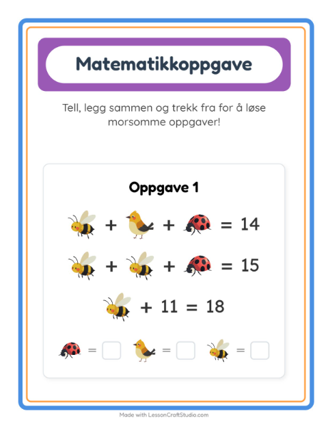 Forhåndsvisning av Matteark-arbeidsark med Ting som flyr for Barnehage (5-7 år)