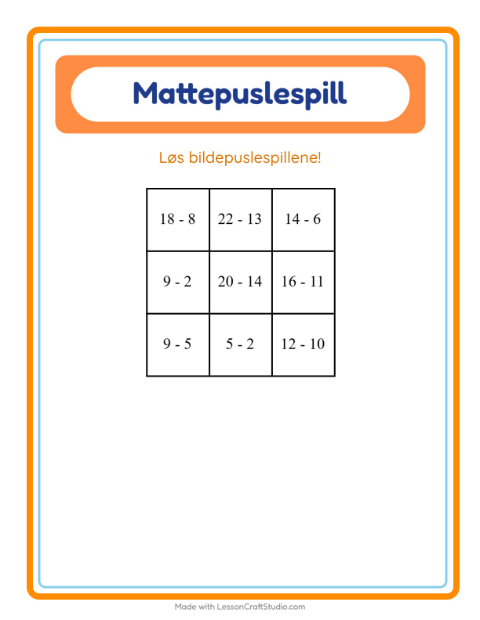 Forhåndsvisning av Mattepuslespill-arbeidsark med I supermarkedet for 1. trinn