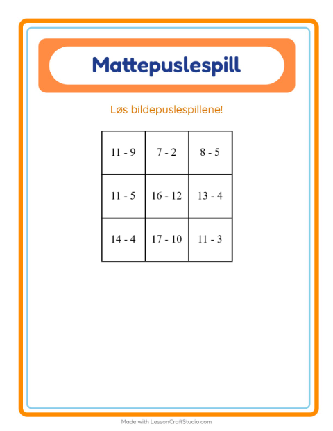 Forhåndsvisning av Mattepuslespill-arbeidsark med Påske for 1. trinn