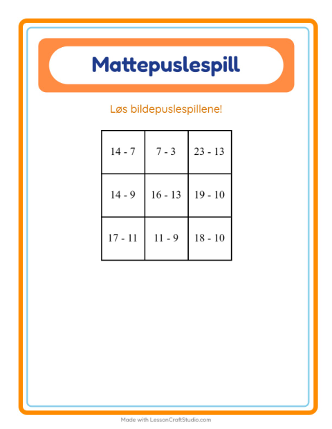 Forhåndsvisning av Mattepuslespill-arbeidsark med Ting som flyr for 1. trinn