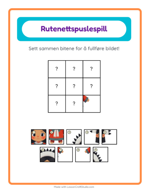 Forhåndsvisning av Rutenettmatch-arbeidsark med Thanksgiving for Barnehage (5-7 år)