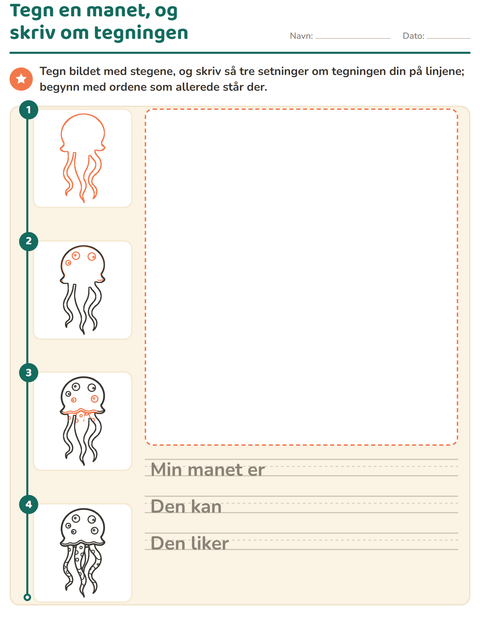Forhåndsvisning av Tegn steg for steg-arbeidsark for 2. trinn