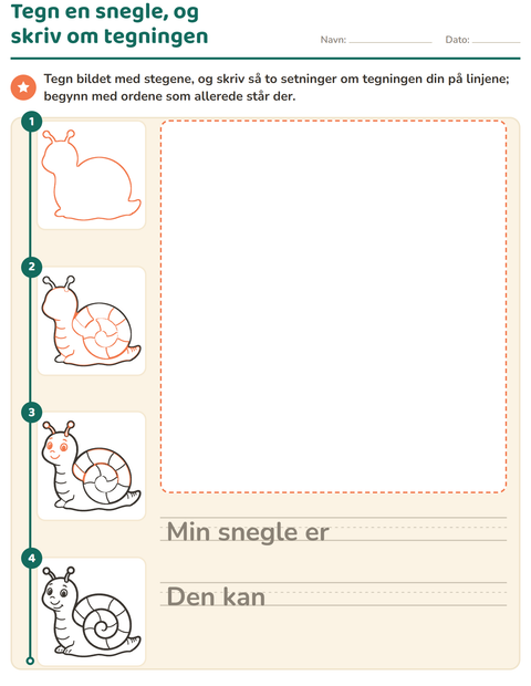 Forhåndsvisning av Tegn steg for steg-arbeidsark for 2. trinn
