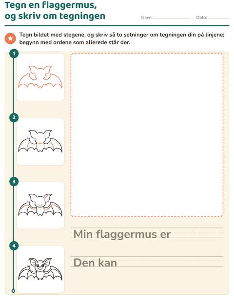 Forhåndsvisning av Tegn steg for steg-arbeidsark for 2. trinn