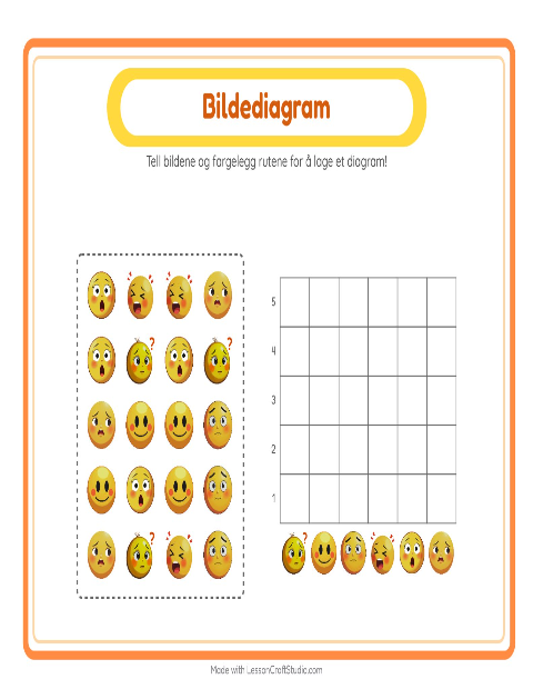 Forhåndsvisning av Tell I Diagram-arbeidsark med Følelser for Barnehage (5-7 år)