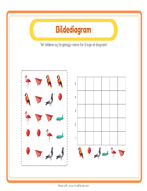 Forhåndsvisning av Tell I Diagram-arbeidsark med Ting som flyr for Barnehage (5-7 år)