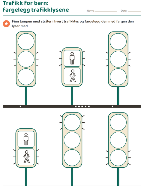 Forhåndsvisning av Trafikkskilt og trafikkregler-arbeidsark for Barnehage (5-7 år)