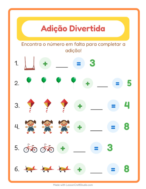 Número que falta – Brinquedos