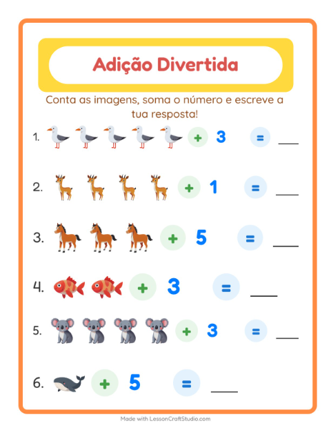 Imagem mais número – Animais