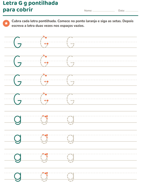 Pré-visualização da ficha de Alfabeto pontilhado para Educação infantil (pré-escola, 5-7 anos)