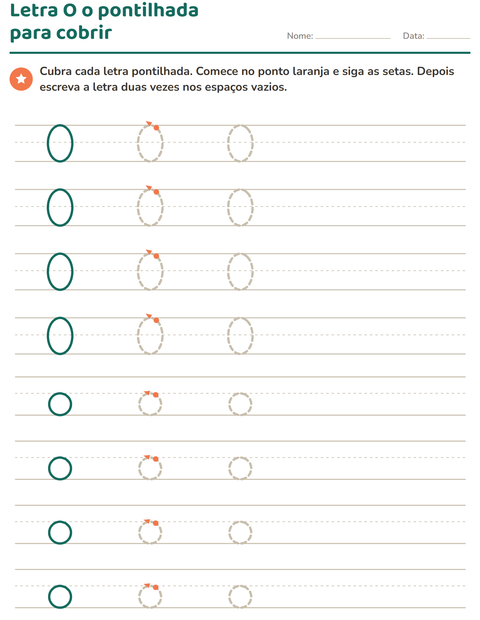 Pré-visualização da ficha de Alfabeto pontilhado para Educação infantil (pré-escola, 5-7 anos)