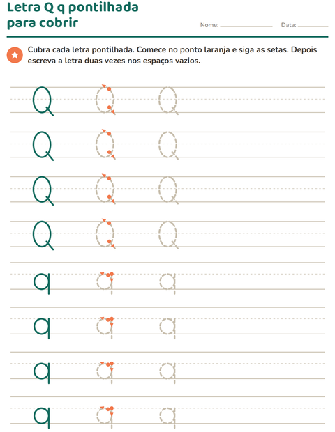 Pré-visualização da ficha de Alfabeto pontilhado para Educação infantil (pré-escola, 5-7 anos)