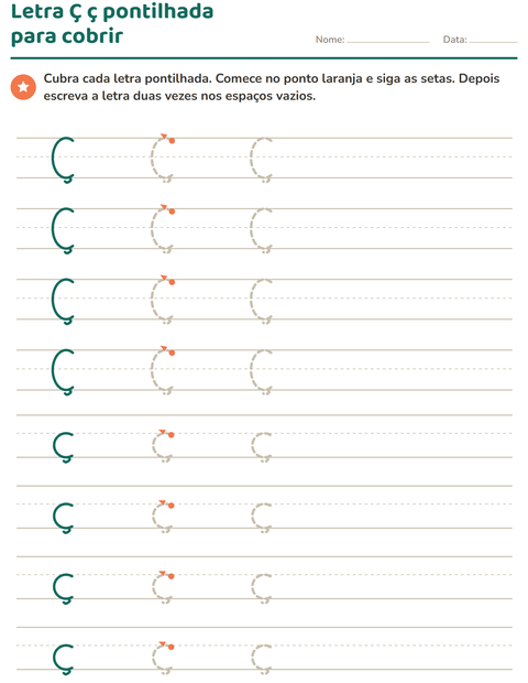 Pré-visualização da ficha de Alfabeto pontilhado para Educação infantil (pré-escola, 5-7 anos)
