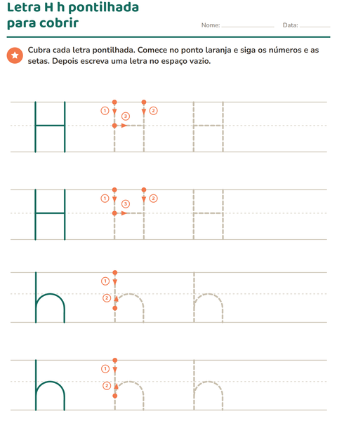 Pré-visualização da ficha de Alfabeto pontilhado para Educação infantil (pré-escola, 5-7 anos)