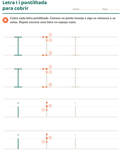 Pré-visualização da ficha de Alfabeto pontilhado para Educação infantil (pré-escola, 5-7 anos)
